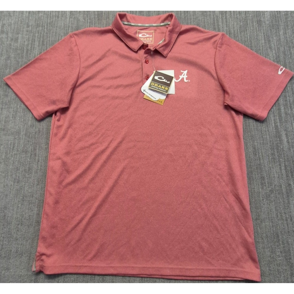 Drake Clothing Co. Alabama Crimson Tide Red Polo Shirt Men's M NWT "Roll Tide"